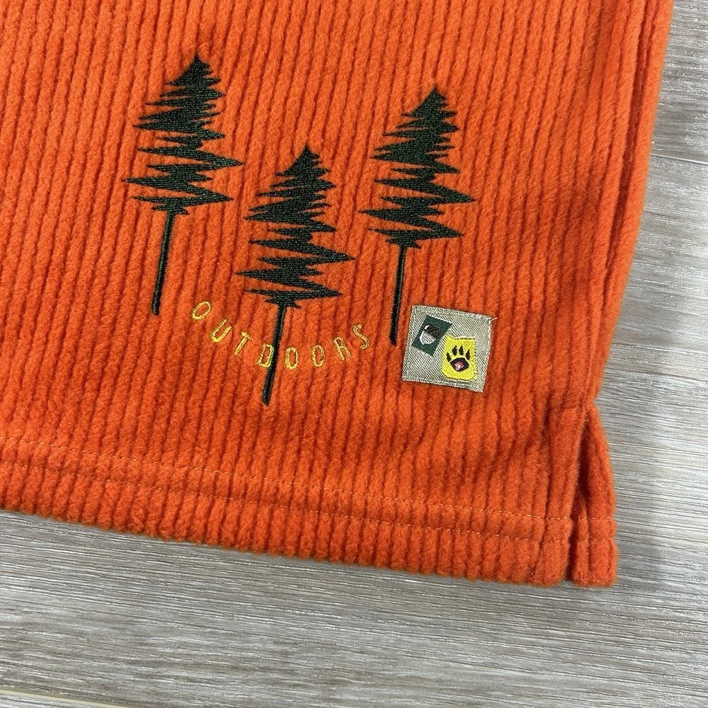 VTG 2001 Gymboree 5yrs Homegrown‎ Collection Orange Fleece Pine Trees 1/4 Zip
